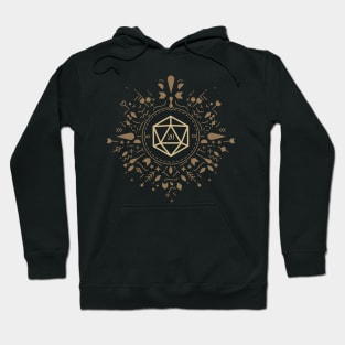 Polyhedral D20 Dice Abstract Emblem Tabletop RPG Hoodie